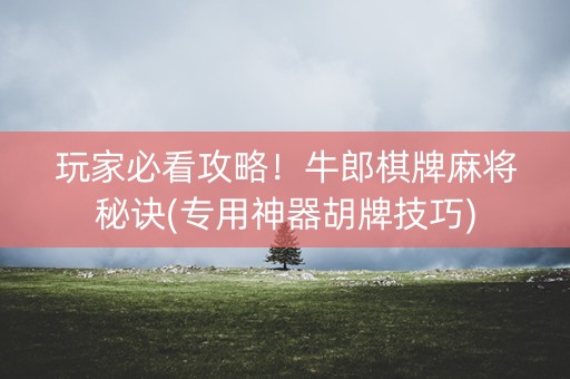 玩家必看攻略！牛郎棋牌麻将秘诀(专用神器胡牌技巧)