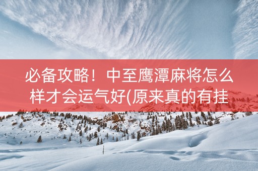 必备攻略！中至鹰潭麻将怎么样才会运气好(原来真的有挂)