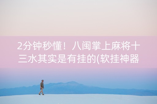 2分钟秒懂！八闽掌上麻将十三水其实是有挂的(软挂神器)