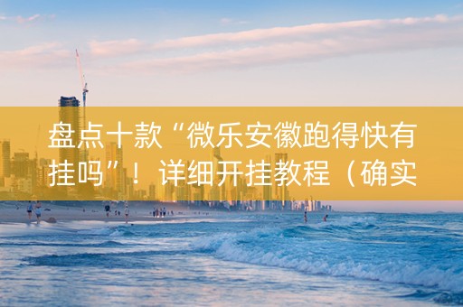 盘点十款“微乐安徽跑得快有挂吗”！详细开挂教程（确实真的有挂)-抖音