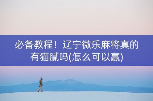 必备教程！辽宁微乐麻将真的有猫腻吗(怎么可以赢)