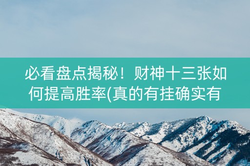 必看盘点揭秘！财神十三张如何提高胜率(真的有挂确实有挂)