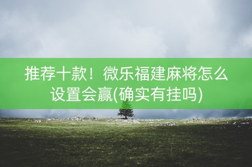 推荐十款！微乐福建麻将怎么设置会赢(确实有挂吗)