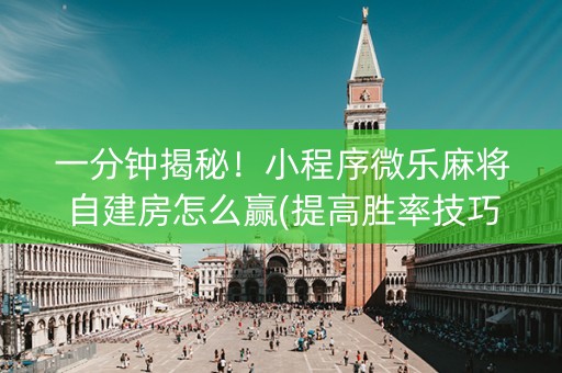 一分钟揭秘！小程序微乐麻将自建房怎么赢(提高胜率技巧)