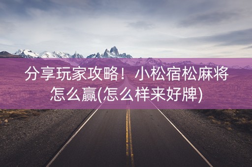 分享玩家攻略！小松宿松麻将怎么赢(怎么样来好牌)