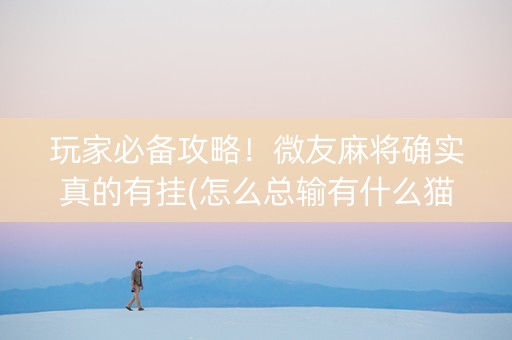玩家必备攻略！微友麻将确实真的有挂(怎么总输有什么猫腻)