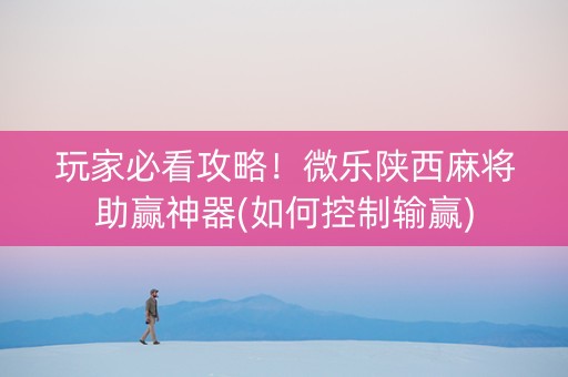 玩家必看攻略！微乐陕西麻将助赢神器(如何控制输赢)