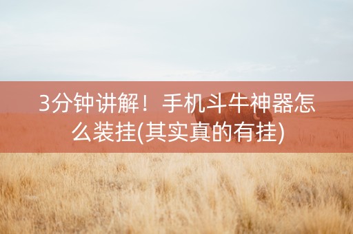 3分钟讲解！手机斗牛神器怎么装挂(其实真的有挂)