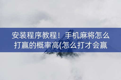 安装程序教程！手机麻将怎么打赢的概率高(怎么打才会赢)