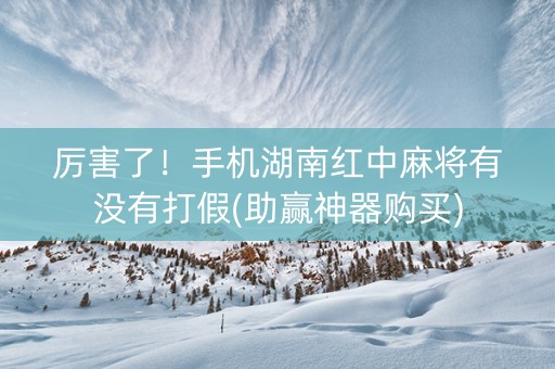 厉害了！手机湖南红中麻将有没有打假(助赢神器购买)
