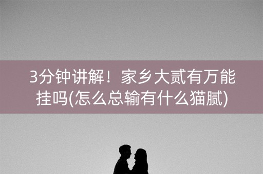 3分钟讲解！家乡大贰有万能挂吗(怎么总输有什么猫腻)