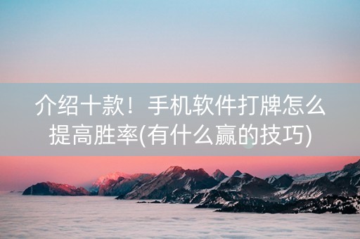 介绍十款！手机软件打牌怎么提高胜率(有什么赢的技巧)