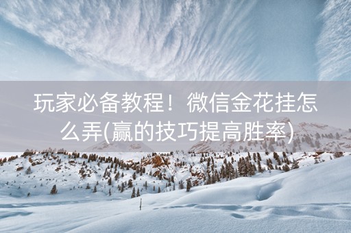 玩家必备教程！微信金花挂怎么弄(赢的技巧提高胜率)