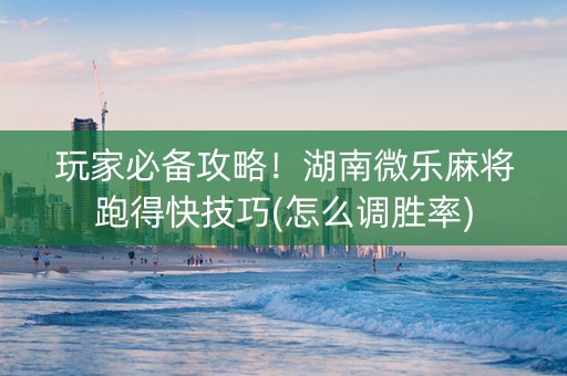 玩家必备攻略！湖南微乐麻将跑得快技巧(怎么调胜率)