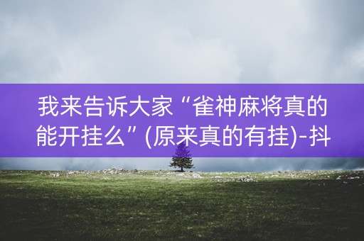 我来告诉大家“雀神麻将真的能开挂么”(原来真的有挂)-抖音
