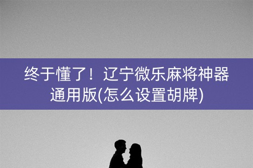 终于懂了！辽宁微乐麻将神器通用版(怎么设置胡牌)