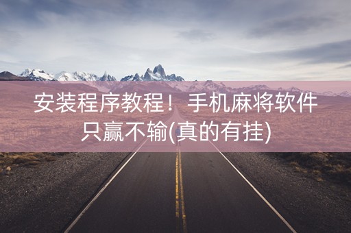 安装程序教程！手机麻将软件只赢不输(真的有挂)