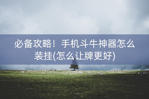 必备攻略！手机斗牛神器怎么装挂(怎么让牌更好)
