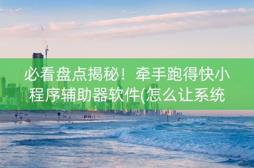 必看盘点揭秘！牵手跑得快小程序辅助器软件(怎么让系统发好牌)