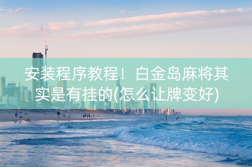 安装程序教程！白金岛麻将其实是有挂的(怎么让牌变好)