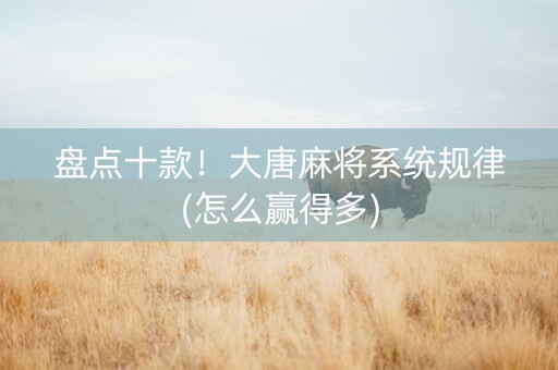 盘点十款！大唐麻将系统规律(怎么赢得多)