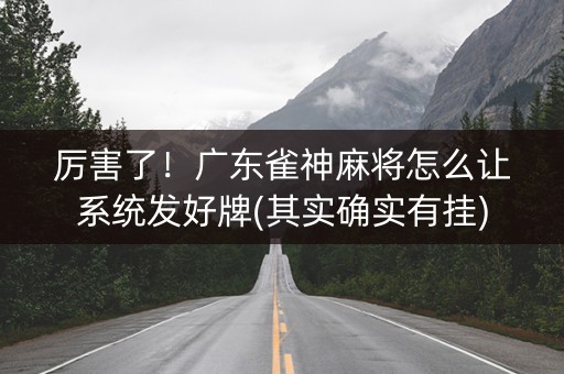 厉害了！广东雀神麻将怎么让系统发好牌(其实确实有挂)