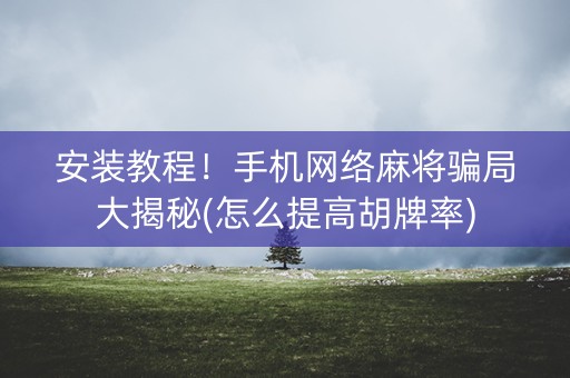 安装教程！手机网络麻将骗局大揭秘(怎么提高胡牌率)