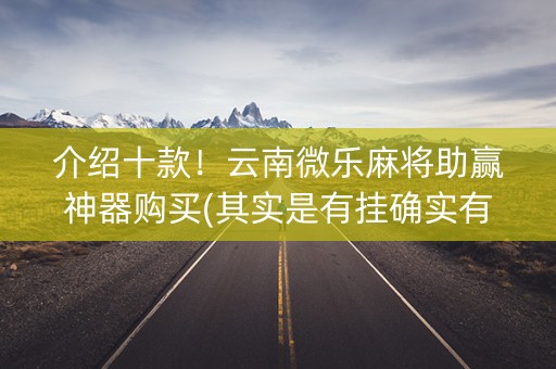 介绍十款！云南微乐麻将助赢神器购买(其实是有挂确实有挂)