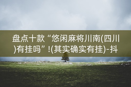 盘点十款“悠闲麻将川南(四川)有挂吗”!(其实确实有挂)-抖音