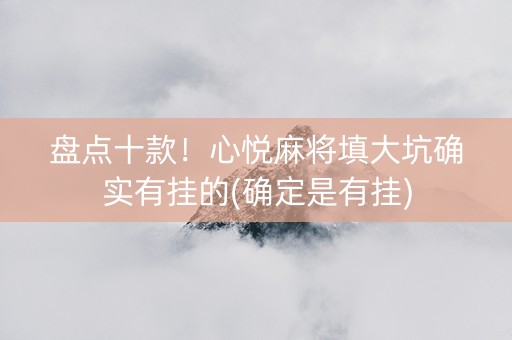 盘点十款！心悦麻将填大坑确实有挂的(确定是有挂)