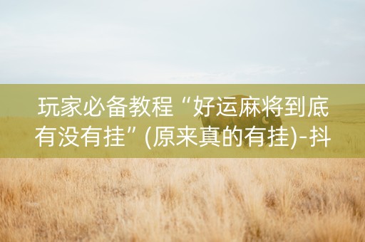 玩家必备教程“好运麻将到底有没有挂”(原来真的有挂)-抖音