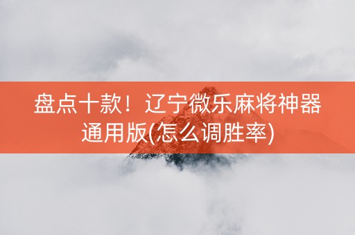 盘点十款！辽宁微乐麻将神器通用版(怎么调胜率)