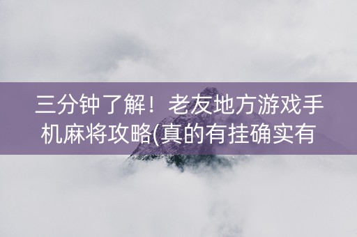 三分钟了解！老友地方游戏手机麻将攻略(真的有挂确实有挂)