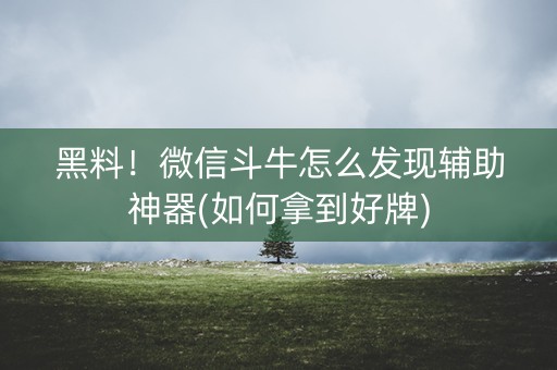 黑料！微信斗牛怎么发现辅助神器(如何拿到好牌)