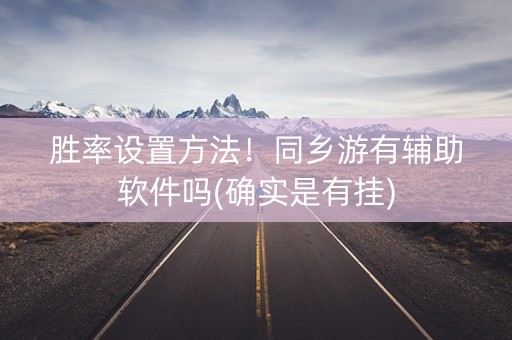 胜率设置方法！同乡游有辅助软件吗(确实是有挂)
