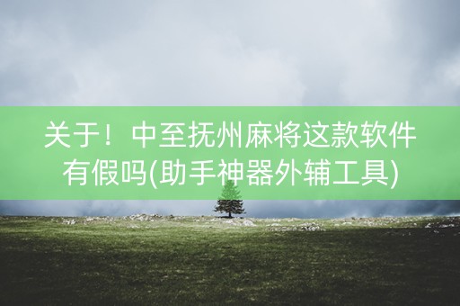 关于！中至抚州麻将这款软件有假吗(助手神器外辅工具)