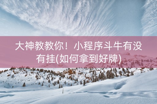 大神教教你！小程序斗牛有没有挂(如何拿到好牌)