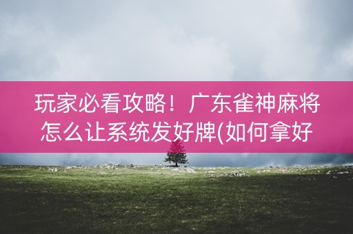 玩家必看攻略！广东雀神麻将怎么让系统发好牌(如何拿好牌)