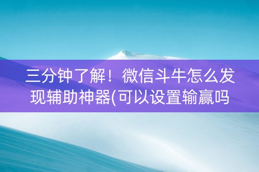 三分钟了解！微信斗牛怎么发现辅助神器(可以设置输赢吗)