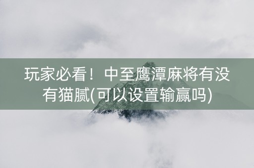 玩家必看！中至鹰潭麻将有没有猫腻(可以设置输赢吗)