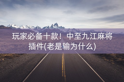 玩家必备十款！中至九江麻将插件(老是输为什么)