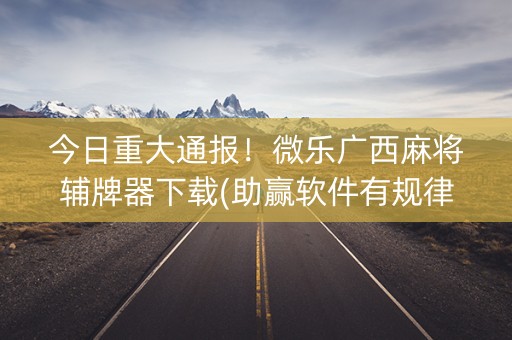 今日重大通报！微乐广西麻将辅牌器下载(助赢软件有规律吗)