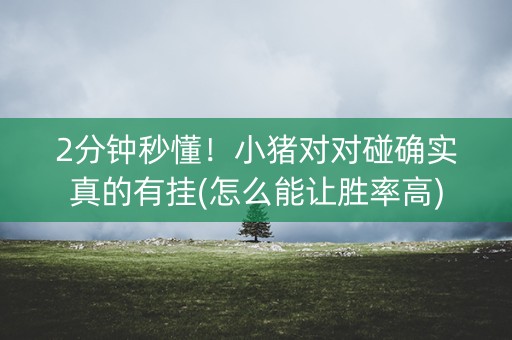 2分钟秒懂！小猪对对碰确实真的有挂(怎么能让胜率高)