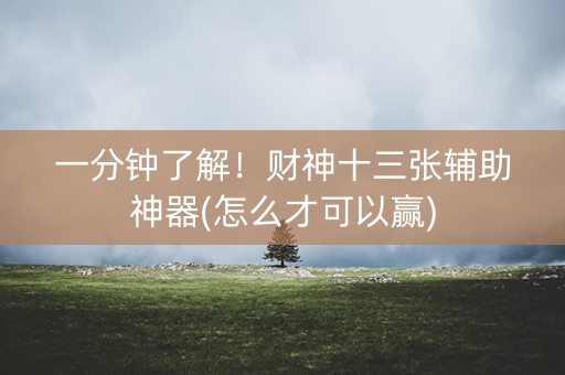 一分钟了解！财神十三张辅助神器(怎么才可以赢)