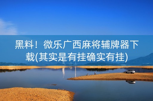 黑料！微乐广西麻将辅牌器下载(其实是有挂确实有挂)