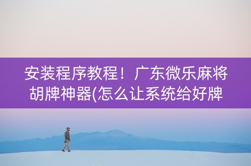 安装程序教程！广东微乐麻将胡牌神器(怎么让系统给好牌)
