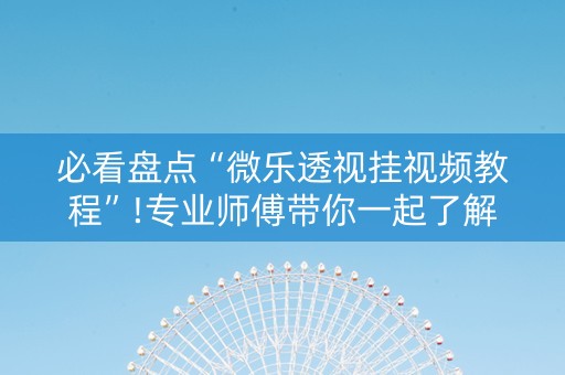 必看盘点“微乐透视挂视频教程”!专业师傅带你一起了解（详细教程）-抖音