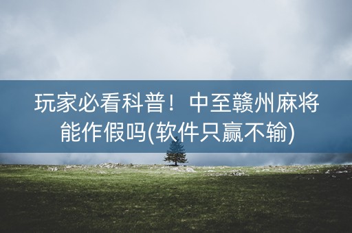 玩家必看科普！中至赣州麻将能作假吗(软件只赢不输)