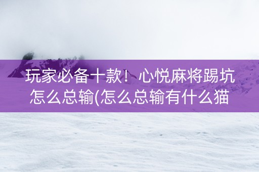 玩家必备十款！心悦麻将踢坑怎么总输(怎么总输有什么猫腻)