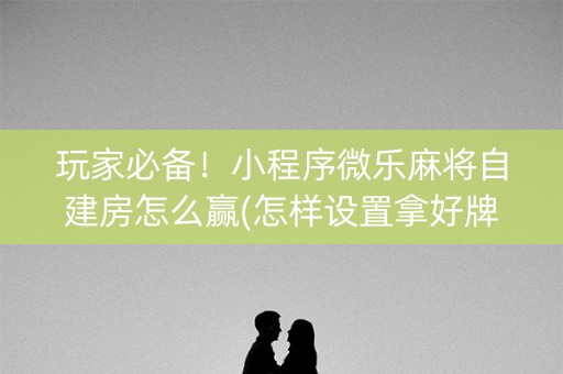 玩家必备！小程序微乐麻将自建房怎么赢(怎样设置拿好牌)